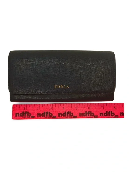 Furla Dark Gray Leather Continental Wallet Snap Closure Textured Minimalist - Picture 15 of 16